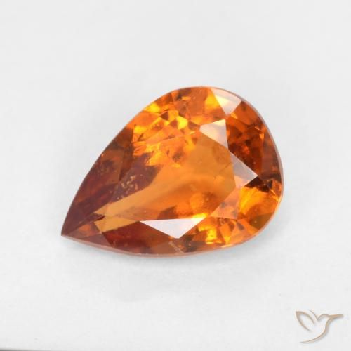 0.95ct Naturale Arancione scuro Granato hessonite, Forma a pera, VS-SI