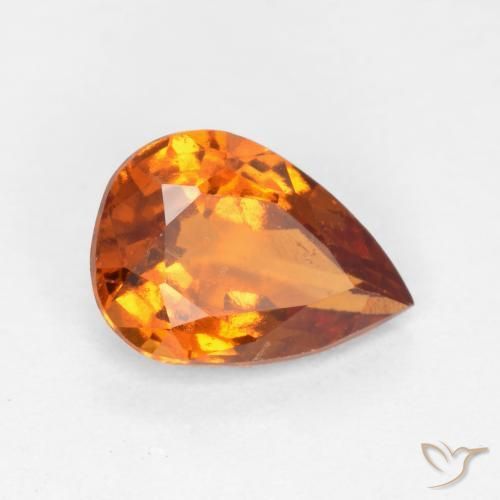 Granato hessonite Arancione scuro naturale da 0.95 ct, Forma a pera, VS-SI