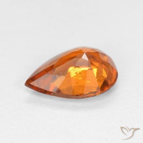 Granato hessonite Arancione scuro naturale da 0.95 ct, Forma a pera, VS-SI