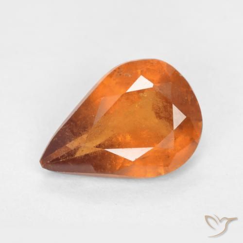 1.03ct Naturale Arancione scuro Granato hessonite, Forma a pera, SI