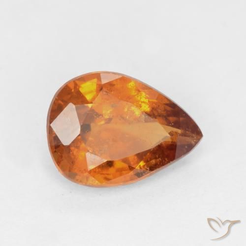 Granato hessonite Arancio medio-scuro naturale da 1.14 ct, Forma a pera, SI