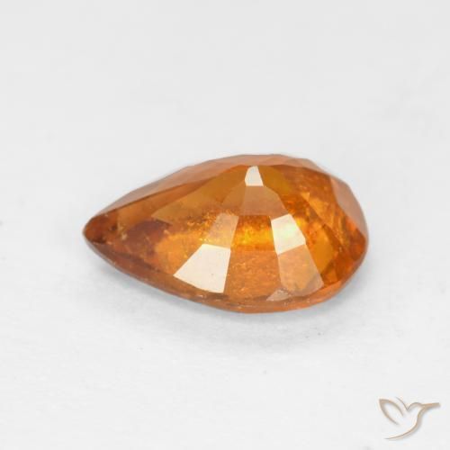 Granato hessonite Arancio medio-scuro naturale da 1.14 ct, Forma a pera, SI