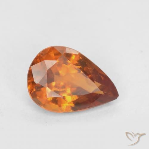 Granato hessonite Arancio medio-scuro naturale da 0.70 ct, Forma a pera, VS