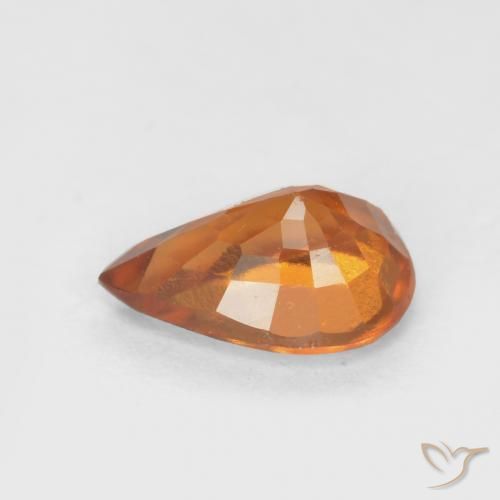 Granato hessonite Arancio medio-scuro naturale da 0.70 ct, Forma a pera, VS