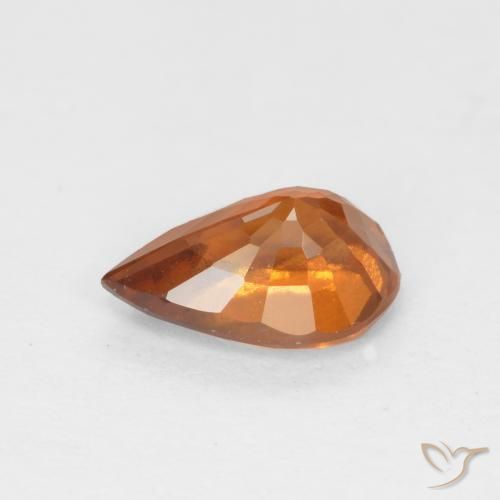 Granato hessonite Arancione scuro naturale da 0.68 ct, Forma a pera, VS