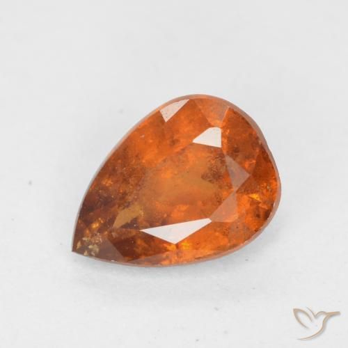 0.77ct Naturale Arancio medio-scuro Granato hessonite, Forma a pera, SI