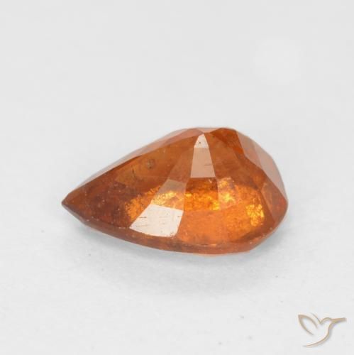 Granato hessonite Arancio medio-scuro naturale da 0.77 ct, Forma a pera, SI