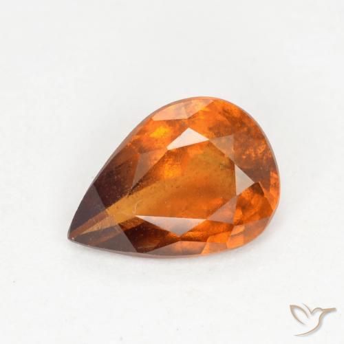 1.01ct Naturale Arancione scuro Granato hessonite, Forma a pera, SI