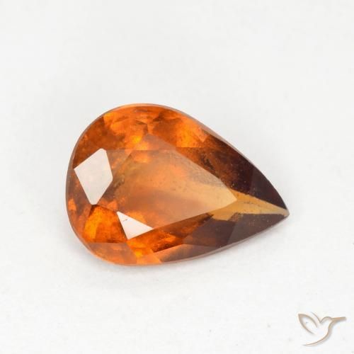 Granato hessonite Arancione scuro naturale da 1.01 ct, Forma a pera, SI