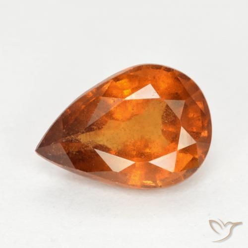 1.20ct Naturale Arancio Medio Granato hessonite, Forma a pera, SI