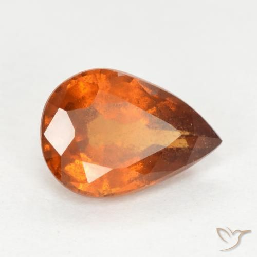 Granato hessonite Arancio Medio naturale da 1.20 ct, Forma a pera, SI