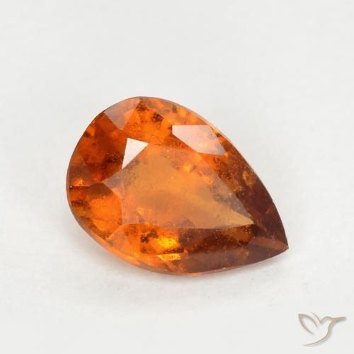 Granato hessonite Arancio medio-scuro naturale da 0.93 ct, Forma a pera, SI