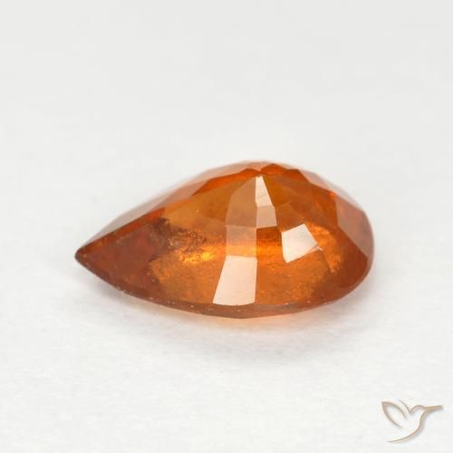 Granato hessonite Arancio medio-scuro naturale da 0.93 ct, Forma a pera, SI