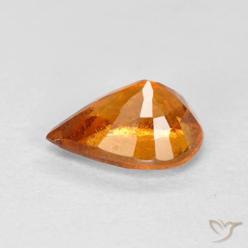 Granato hessonite Arancione brillante naturale da 0.81 ct, Forma a pera, SI