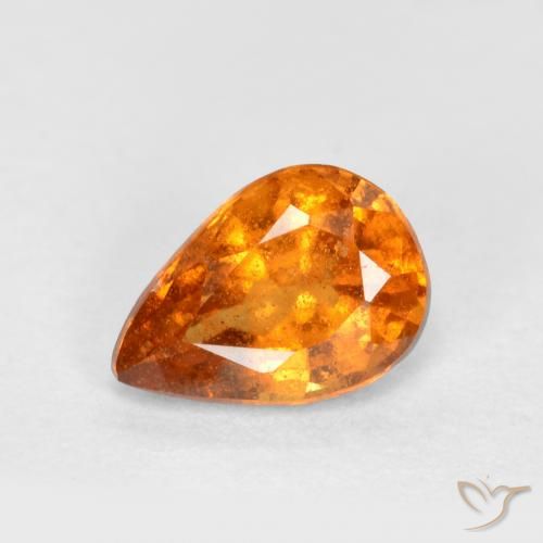 0.71ct Naturale Arancione brillante Granato hessonite, Forma a pera, SI