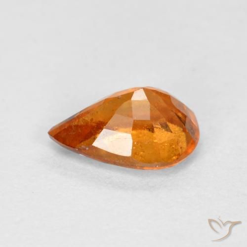 Granato hessonite Arancione brillante naturale da 0.71 ct, Forma a pera, SI