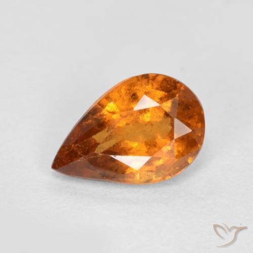 0.72ct Naturale Arancio medio-scuro Granato hessonite, Forma a pera, SI