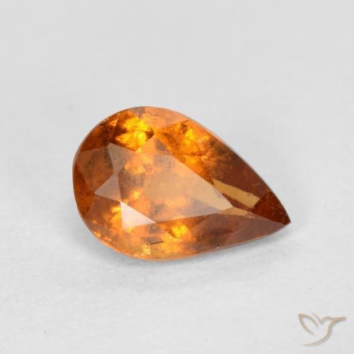 Granato hessonite Arancio medio-scuro naturale da 0.72 ct, Forma a pera, SI