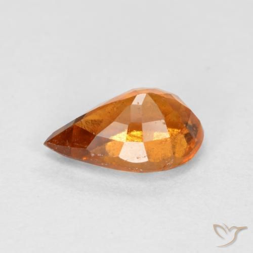 Granato hessonite Arancio medio-scuro naturale da 0.72 ct, Forma a pera, SI