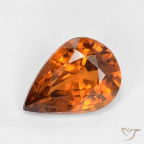Granato essonite naturale arancione da 1,15 ct, taglio a pera, SI