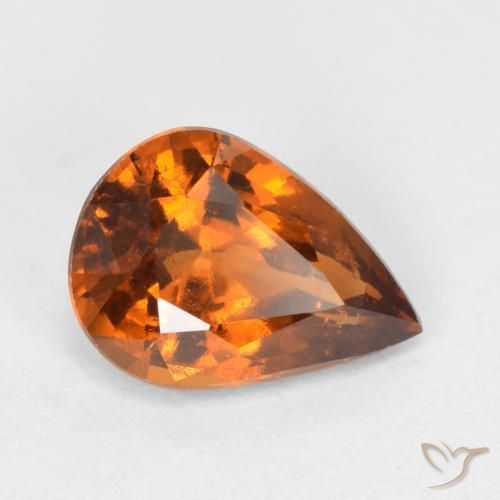 Granato essonite naturale arancione da 1,15 ct, taglio a pera, SI