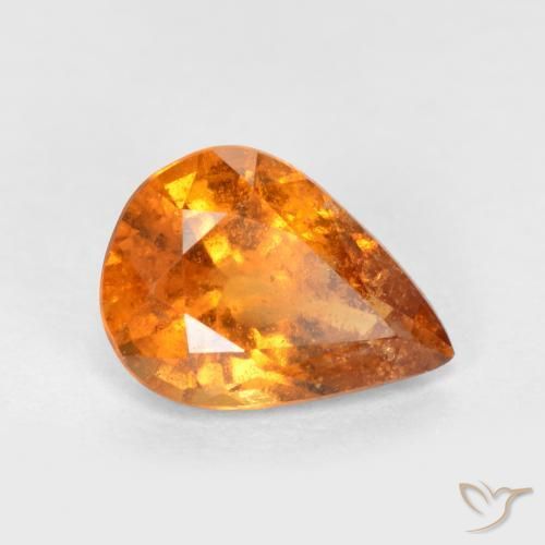 Granato hessonite Arancione brillante naturale da 1.11 ct, Forma a pera, SI