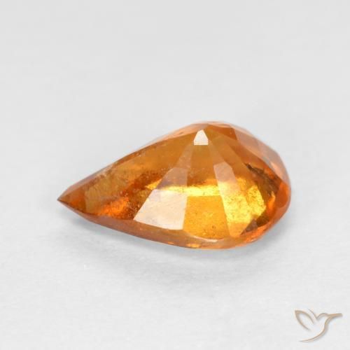 Granato hessonite Arancione brillante naturale da 1.11 ct, Forma a pera, SI
