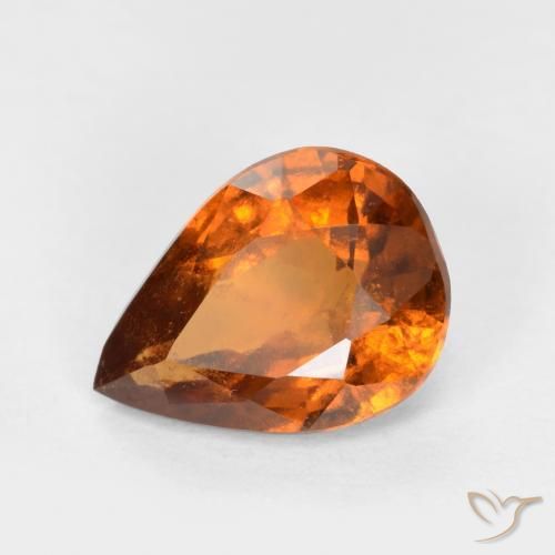 Granato hessonite Arancio medio-scuro naturale da 1.22 ct, Forma a pera, SI