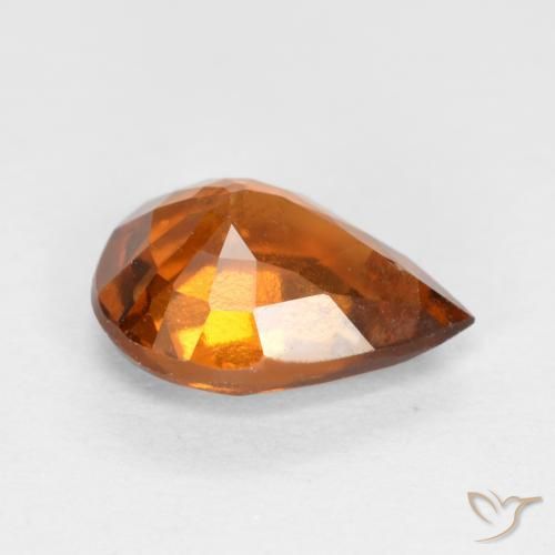Granato hessonite Arancio medio-scuro naturale da 1.22 ct, Forma a pera, SI