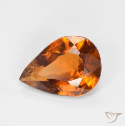 Granato essonite naturale arancione da 1,11 ct, taglio a pera, SI