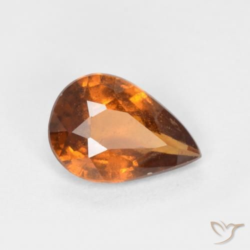 Granato hessonite Arancione scuro naturale da 0.70 ct, Forma a pera, SI