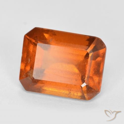 2.48ct Naturale Arancione scuro Granato hessonite, Taglio smeraldo, SI