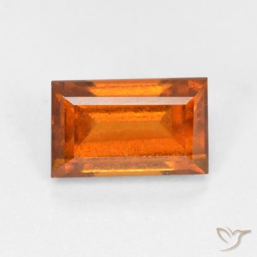 Granato hessonite Arancione scuro naturale da 1.51 ct, Taglio a baguette, VS-SI