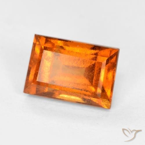 Granato hessonite Arancio Medio naturale da 1.21 ct, Taglio a baguette, VS-SI