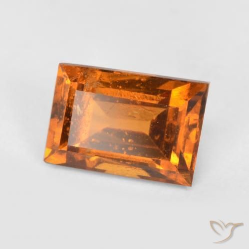 1.22ct Naturale Arancio giallastro Granato hessonite, Taglio a baguette, VS-SI