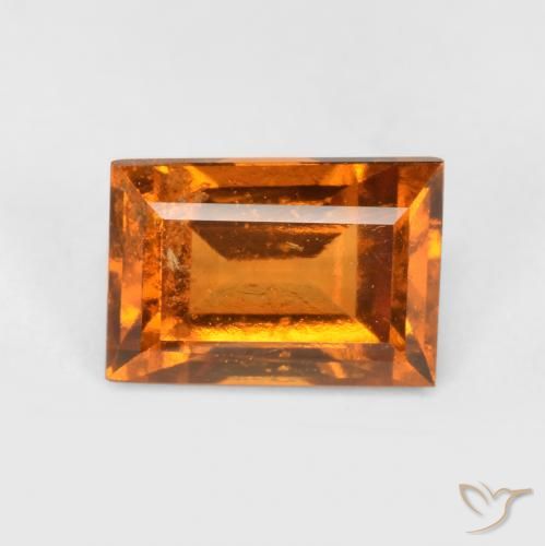 Granato hessonite Arancio giallastro naturale da 1.22 ct, Taglio a baguette, VS-SI