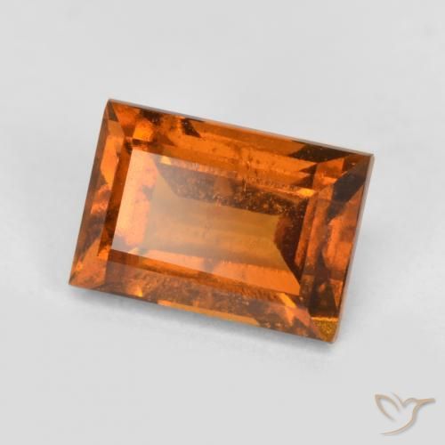 Granato hessonite Arancio Medio naturale da 1.40 ct, Taglio a baguette, VS-SI