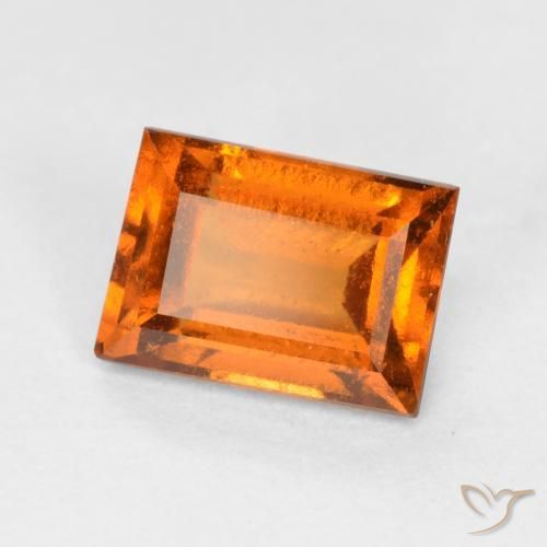 Granato hessonite Arancio Medio naturale da 1.12 ct, Taglio a baguette, VS-SI