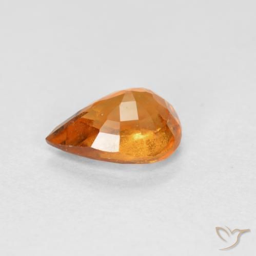 Granato hessonite Arancio medio-scuro naturale da 0.69 ct, Forma a pera, VS-SI