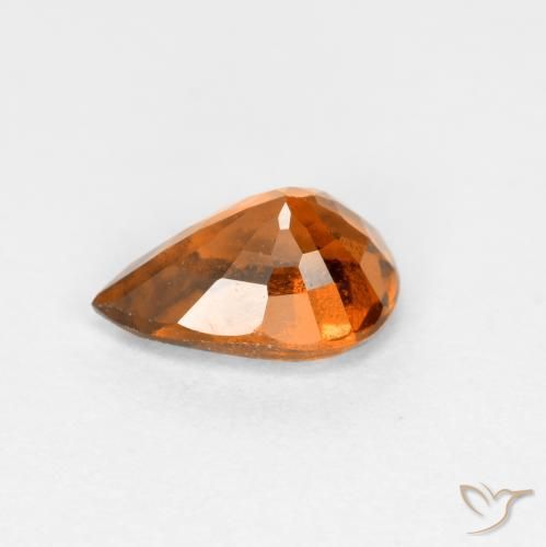 Granato hessonite Arancio medio-scuro naturale da 0.78 ct, Forma a pera, VS-SI