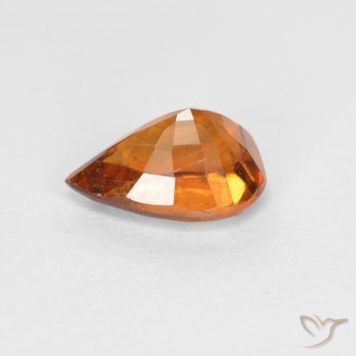 Granato hessonite Arancio medio-scuro naturale da 0.82 ct, Forma a pera, VS-SI