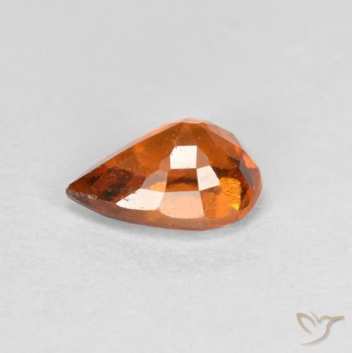 Granato hessonite Arancione scuro naturale da 0.78 ct, Forma a pera, VS-SI