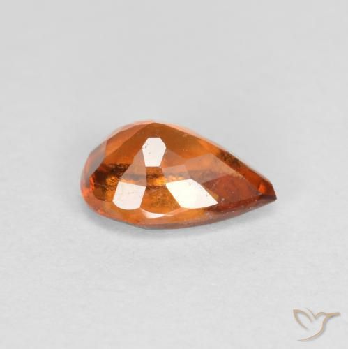 Granato hessonite Arancio medio-scuro naturale da 0.78 ct, Forma a pera, VS-SI