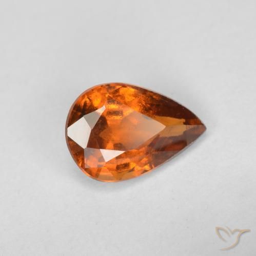 Granato hessonite Arancione scuro naturale da 0.70 ct, Forma a pera, VS-SI