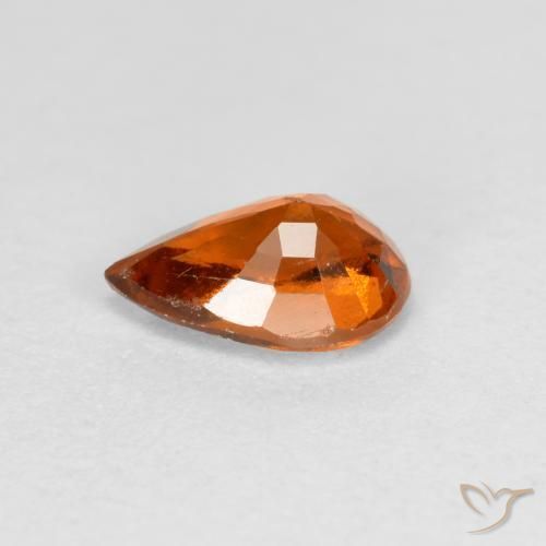 Granato hessonite Arancione scuro naturale da 0.70 ct, Forma a pera, VS-SI