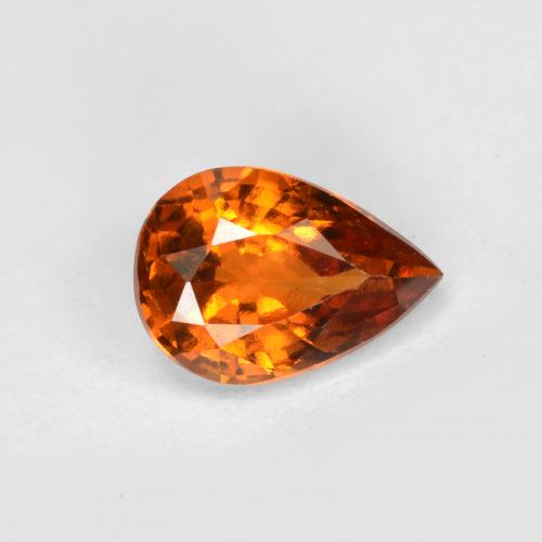 Granato essonite naturale arancione da 0,74 ct, taglio a pera, VS