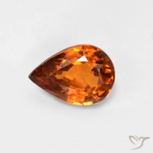 0.78ct Naturale Arancio medio-scuro Granato hessonite, Forma a pera, VS