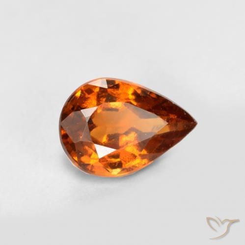 Granato hessonite Arancio medio-scuro naturale da 0.78 ct, Forma a pera, VS