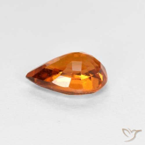 Granato hessonite Arancio medio-scuro naturale da 0.78 ct, Forma a pera, VS