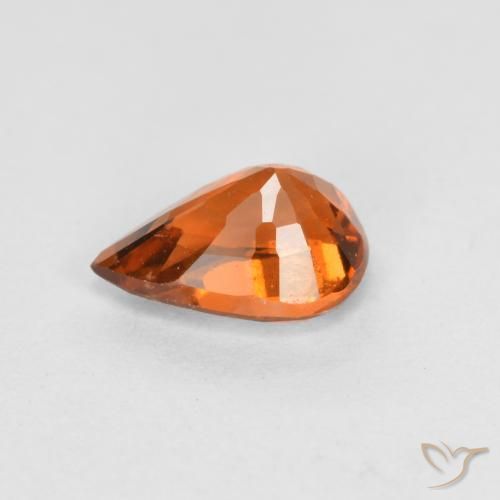 Granato hessonite Arancio medio-scuro naturale da 0.73 ct, Forma a pera, VS-SI